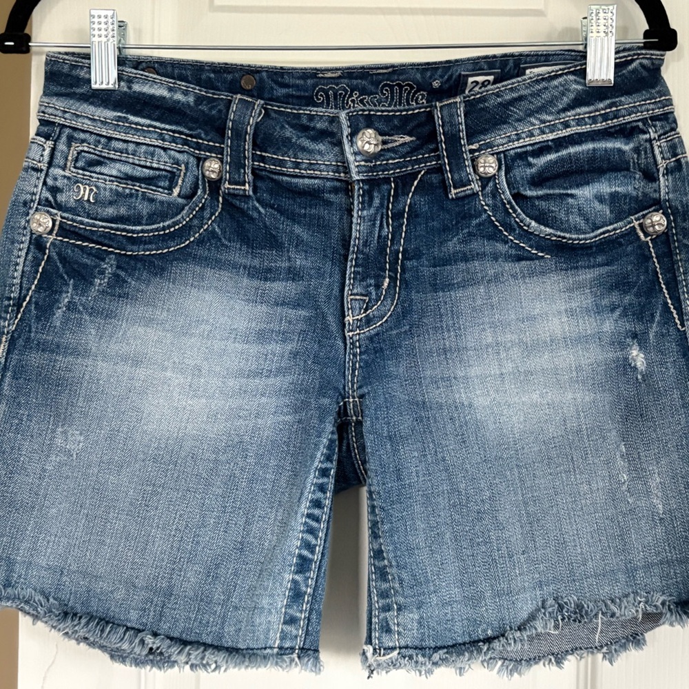 Miss Me Women's Faded Blue Jean Shorts